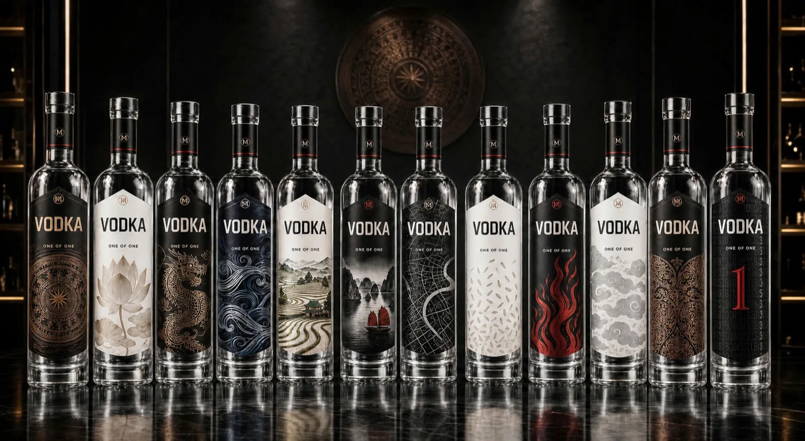 越南文化VODKA酒标设计案例